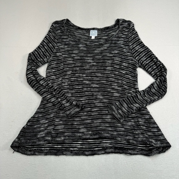 Sunday Long Sleeve Striped Sweater Womens Size Large Black White Knit - Picture 1 of 7